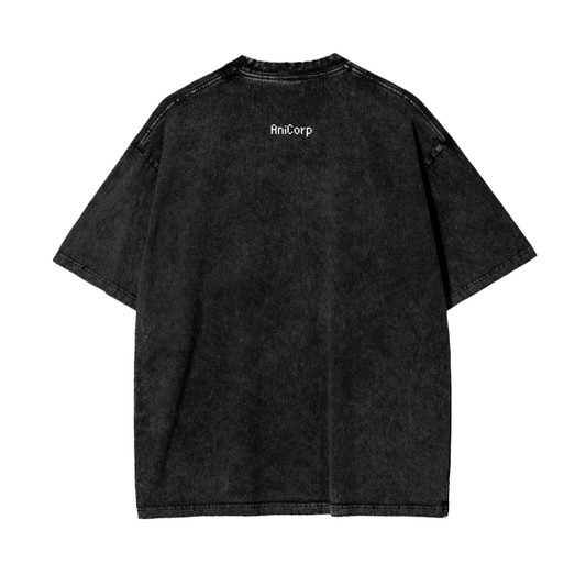 Illumi and Hisoka Acid Wash Oversized Anime Tee (Front Print)