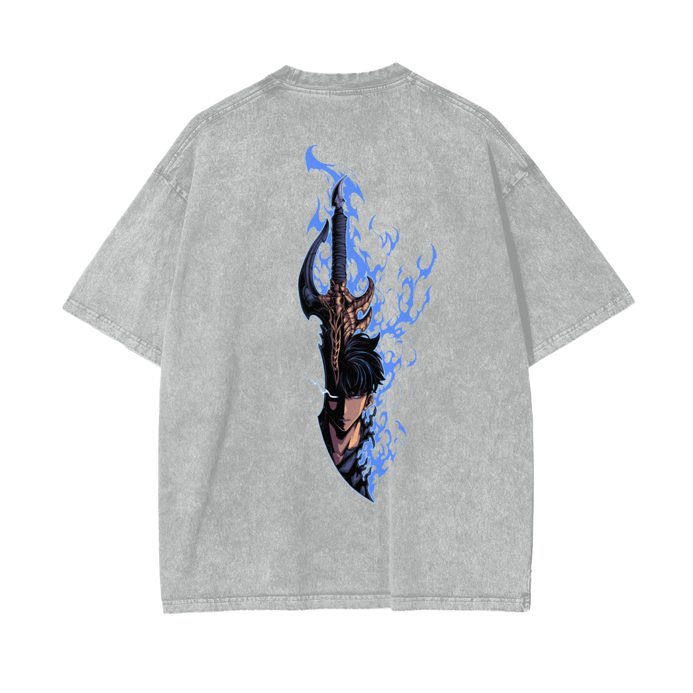 Kasaka's Venoms Fang Acid Wash Oversized Anime Tee (Back Print)