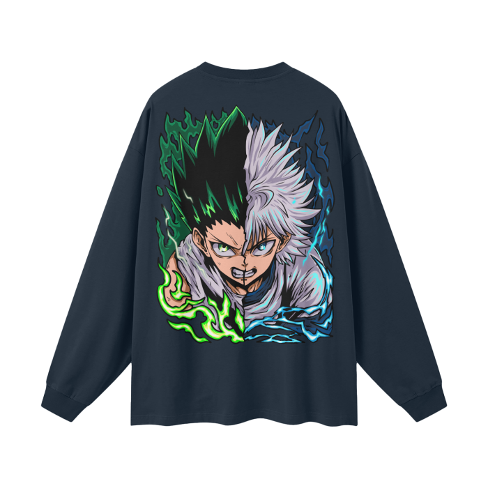 Gon and Killua Long Sleeve Anime Tee (Back Print)