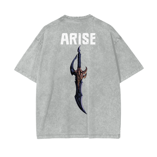 ARISE Acid Wash Oversized Anime Tee (Back Print)