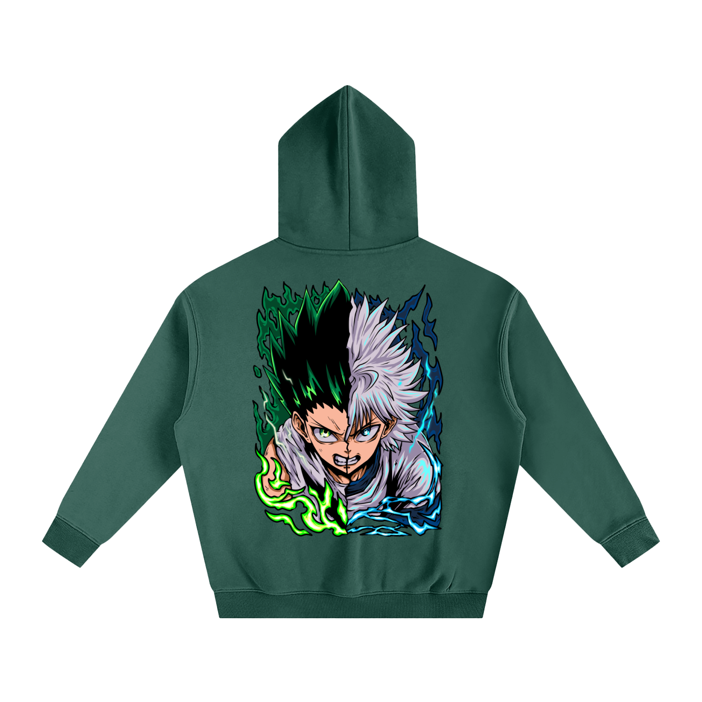 Gon and Killua Oversized Fleece Hoodie (Back Print)