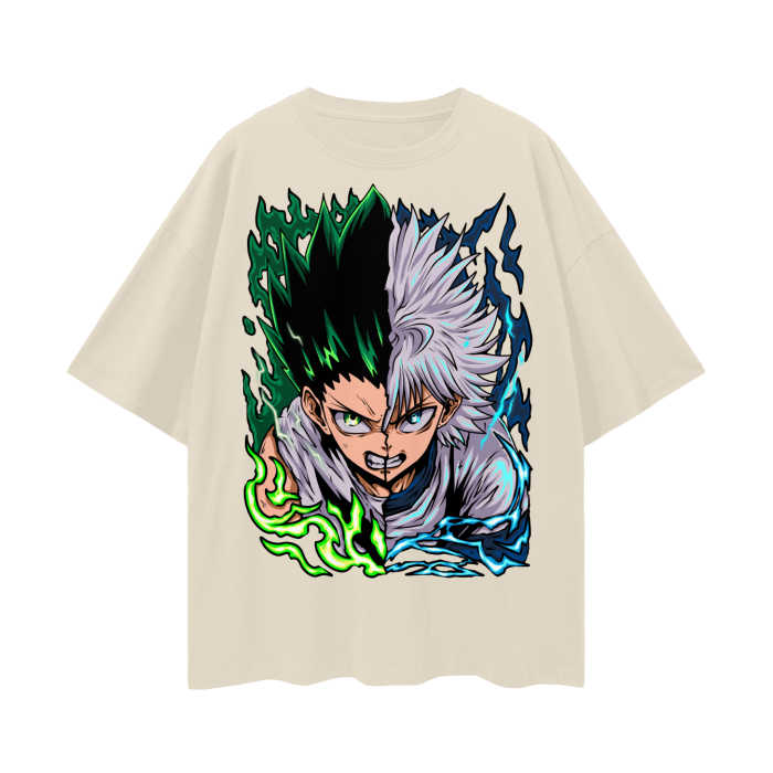 Gon and Killua Oversized Anime T-Shirt (Front Print)
