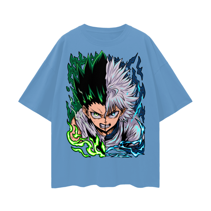 Gon and Killua Oversized Anime T-Shirt (Front Print)
