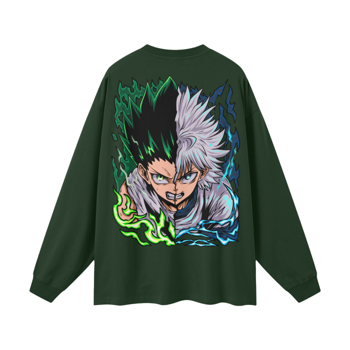 Gon and Killua Long Sleeve Anime Tee (Back Print)