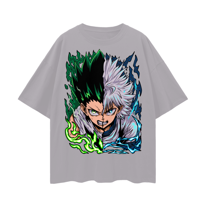 Gon and Killua Oversized Anime T-Shirt (Front Print)
