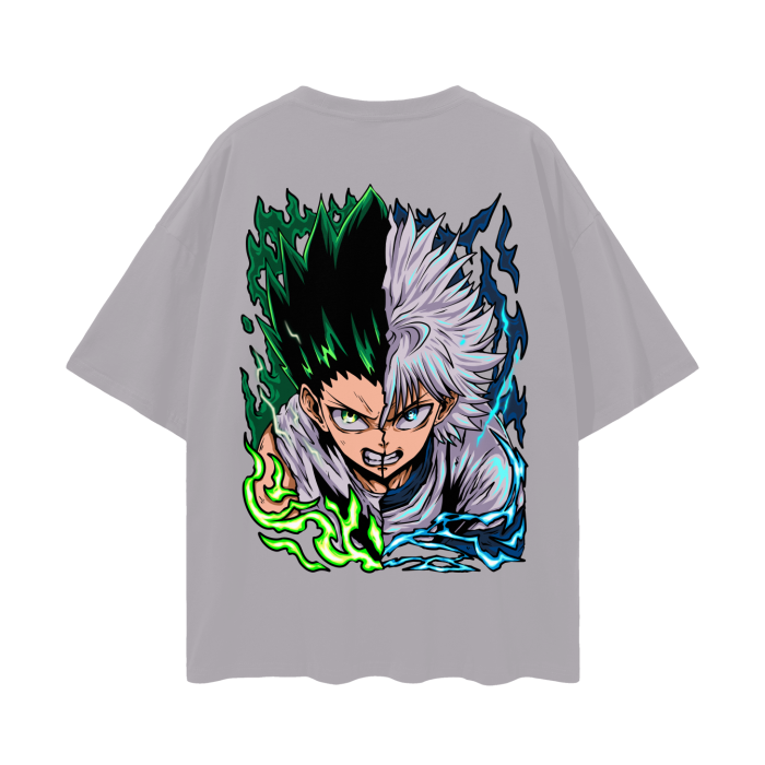 Gon and Killua Oversized Anime T-Shirt (Back Print)