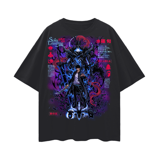 Jinwoo Shadow Monarch Oversized Anime T-Shirt (Front Print)