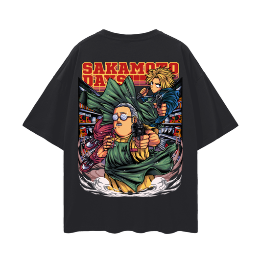 Sakamoto Days Oversized Anime T-Shirt (Back Print)