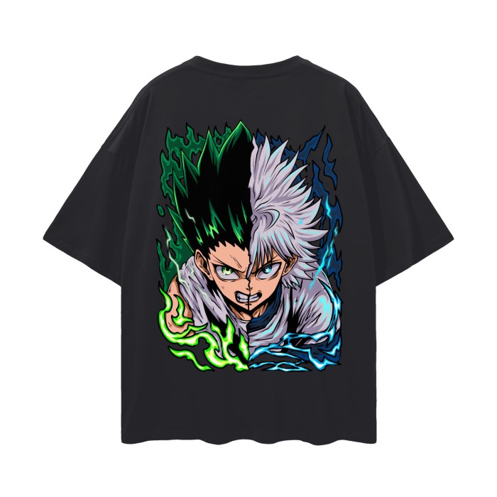 Gon and Killua Oversized Anime T-Shirt (Back Print)
