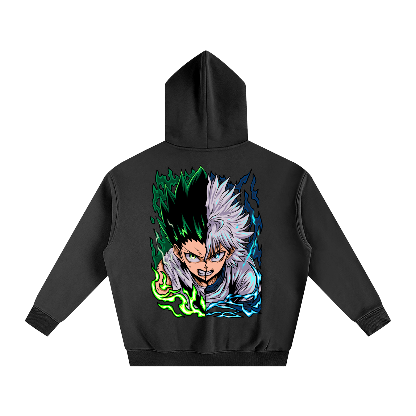 Gon and Killua Oversized Fleece Hoodie (Back Print)