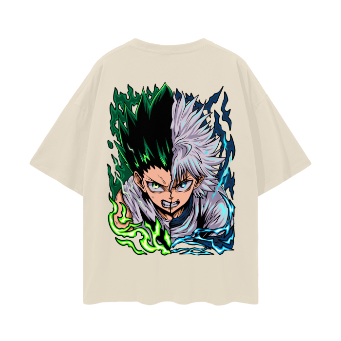 Gon and Killua Oversized Anime T-Shirt (Back Print)