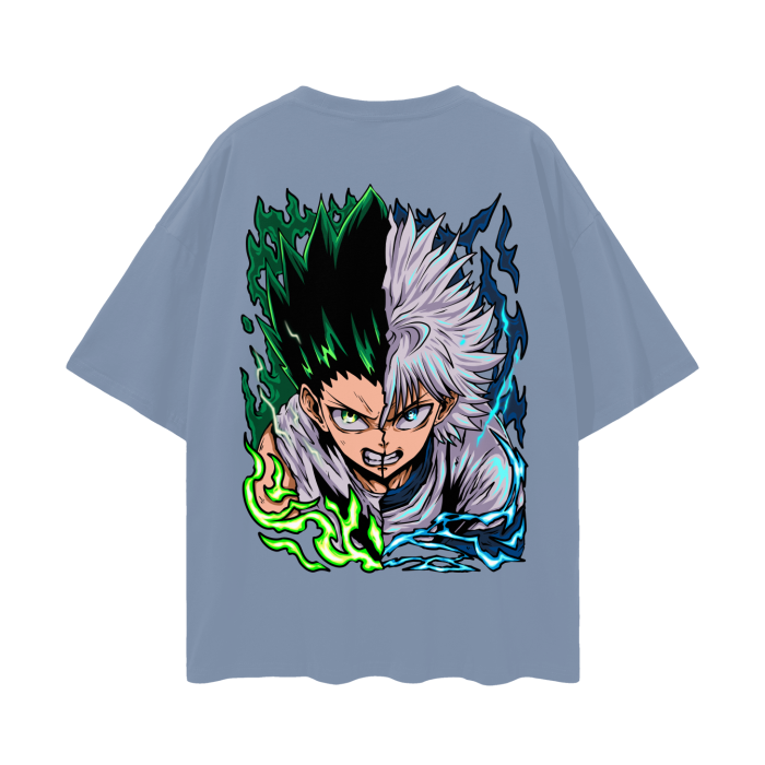 Gon and Killua Oversized Anime T-Shirt (Back Print)