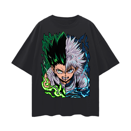 Gon and Killua Oversized Anime T-Shirt (Front Print)