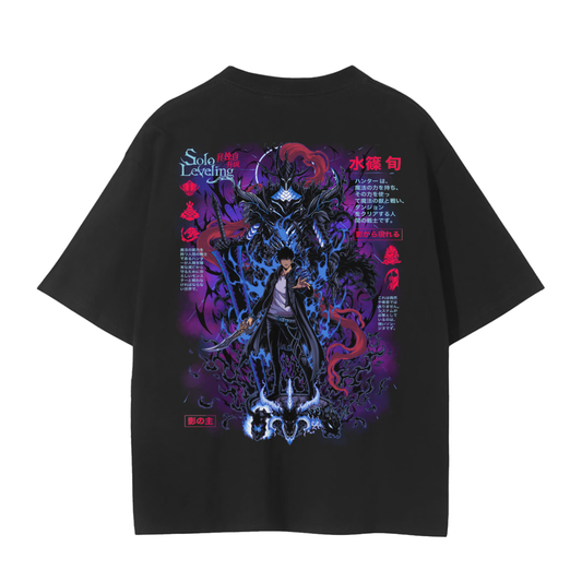 Jinwoo Shadow Monarch Classic Anime T-Shirt (Back Print)