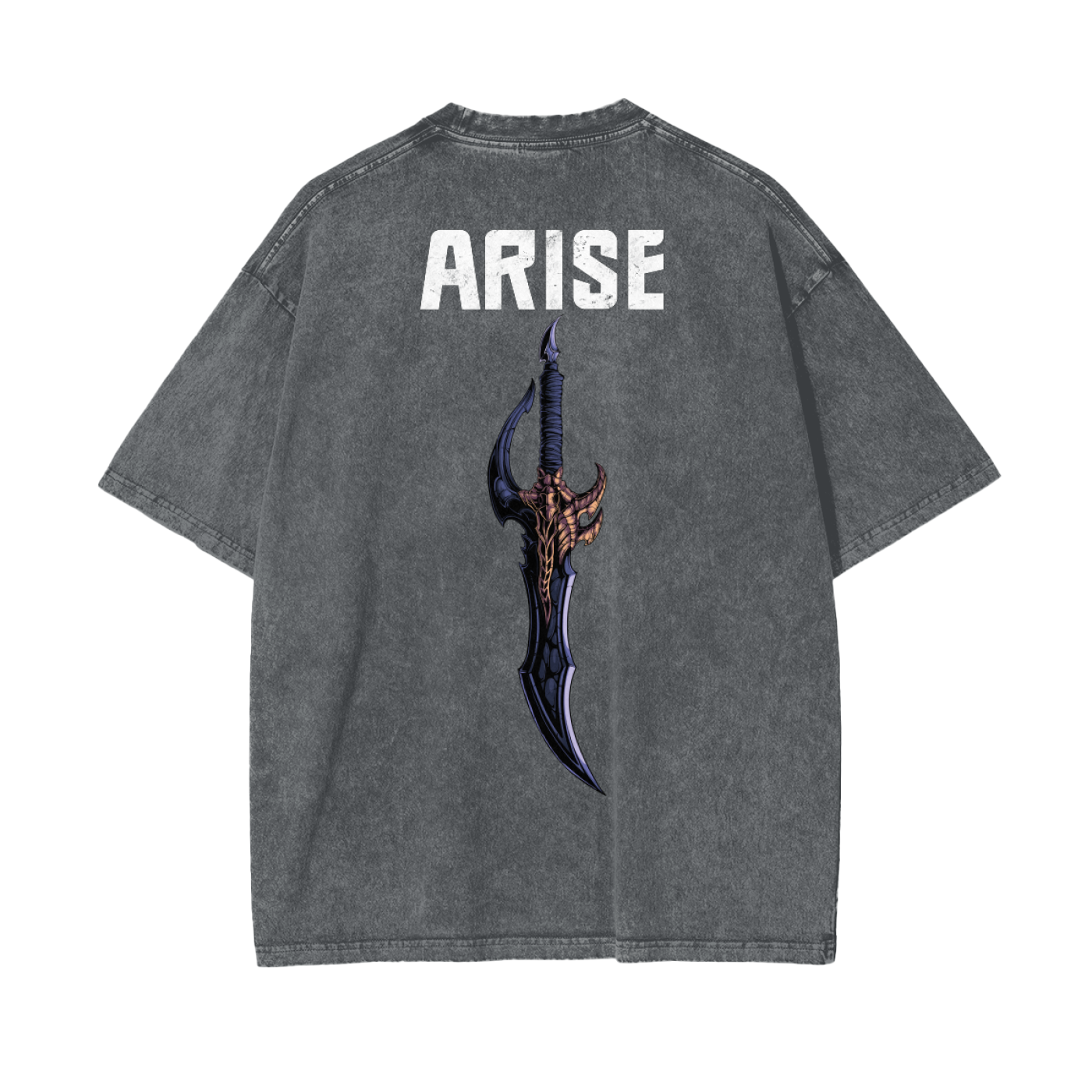 ARISE Acid Wash Oversized Anime Tee (Back Print)