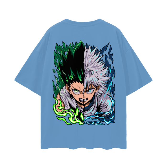 Gon and Killua Oversized Anime T-Shirt (Back Print)