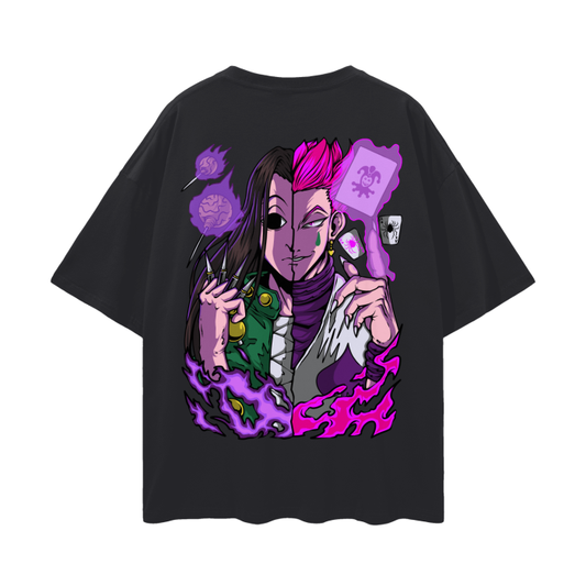 Illumi and Hisoka Oversized Anime T-Shirt (Back Print)