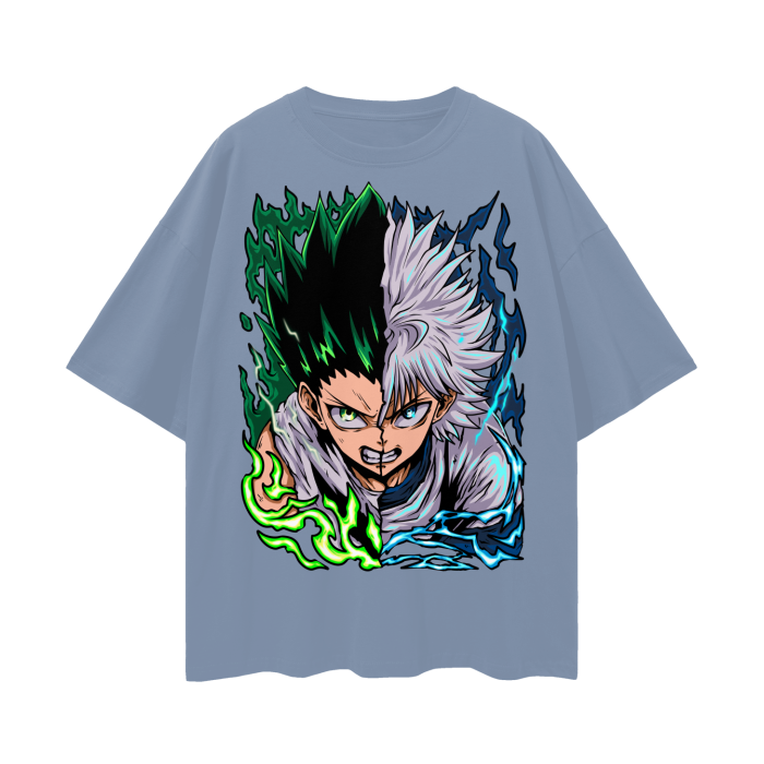 Gon and Killua Oversized Anime T-Shirt (Front Print)