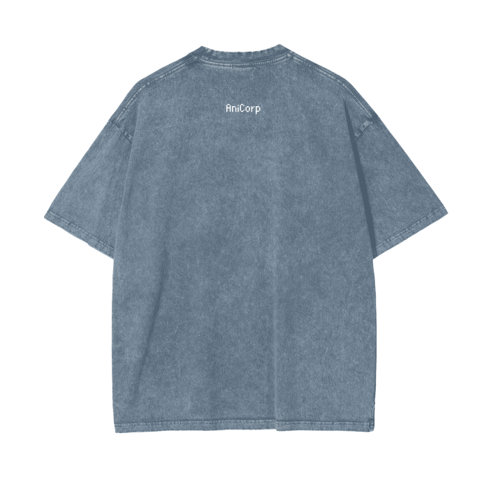 Gon and Killua Acid Wash Oversized Anime Tee (Front Print)