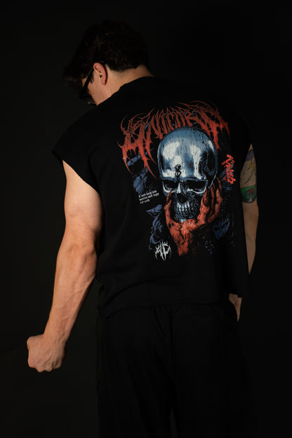 Chrome Skull Boxy French Terry Cutoff