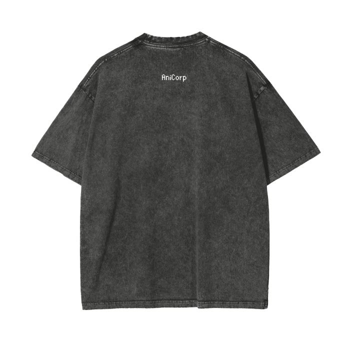 Gon and Killua Acid Wash Oversized Anime Tee (Front Print)
