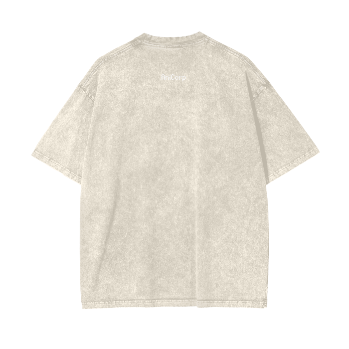 Gon and Killua Acid Wash Oversized Anime Tee (Front Print)