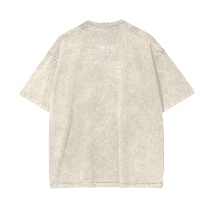 Gon and Killua Acid Wash Oversized Anime Tee (Front Print)