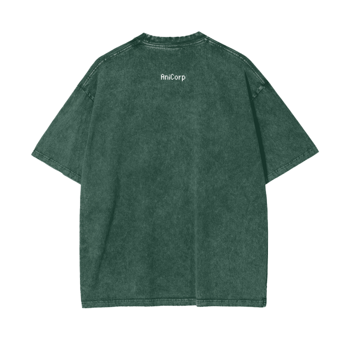 Gon and Killua Acid Wash Oversized Anime Tee (Front Print)