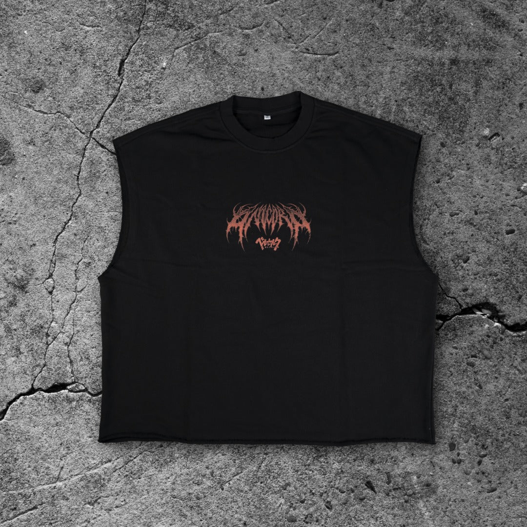 Chrome Skull Boxy French Terry Cutoff